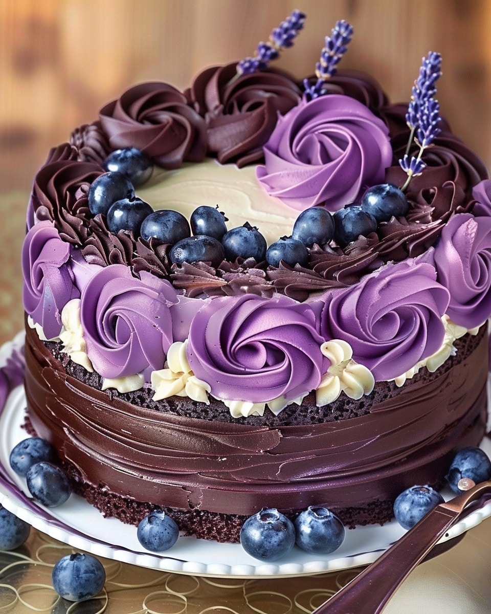 Blueberry Chocolate Lavender Dream Cake