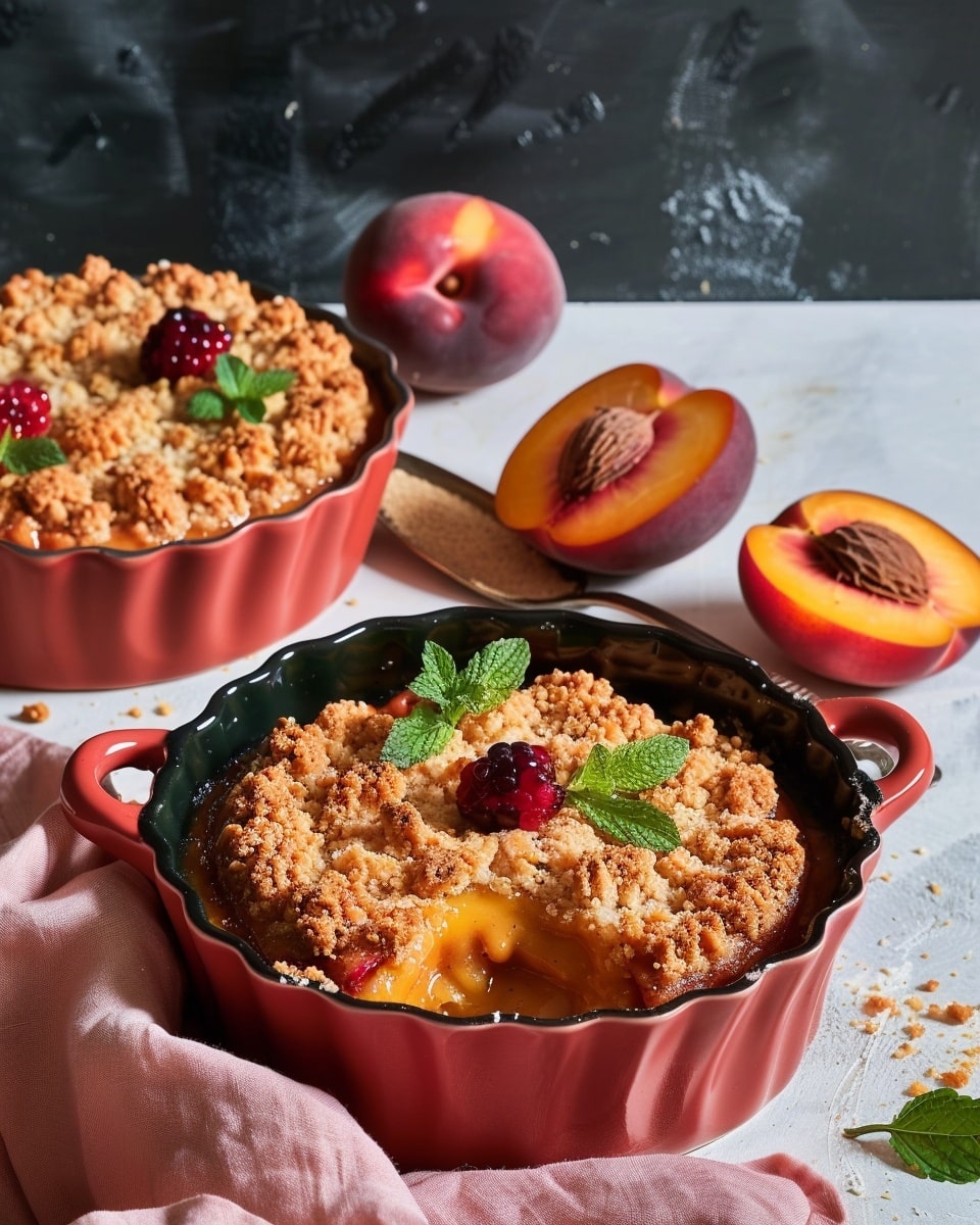 Brown Butter Caramelised Peach Cobbler