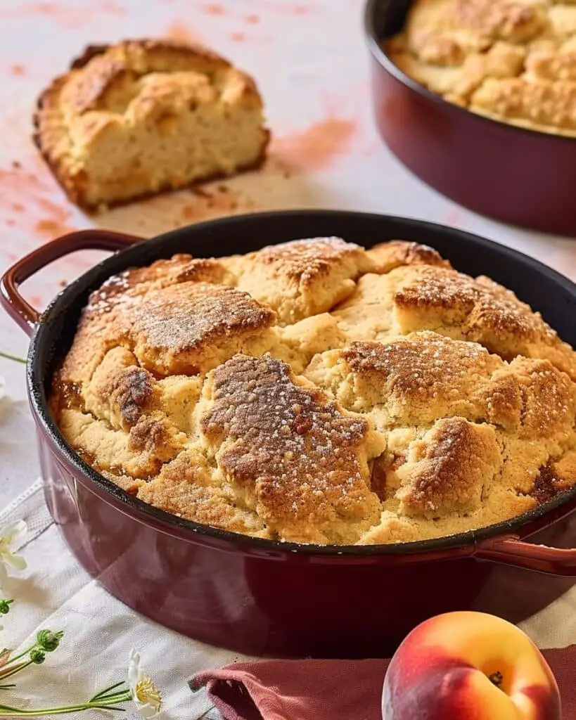 Brown Butter Caramelised Peach Cobbler