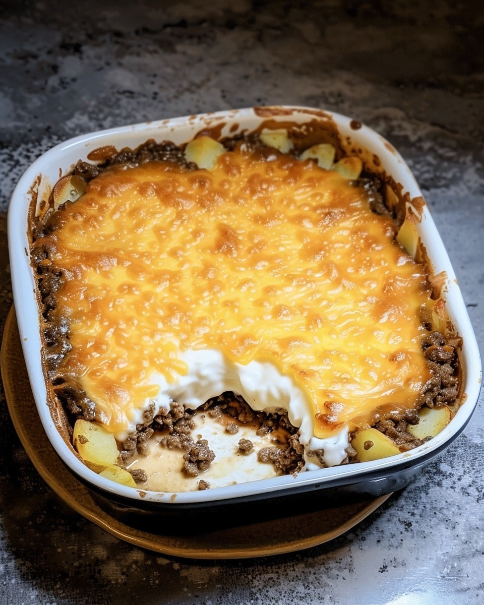 Cheesy Beef and Potato Bake