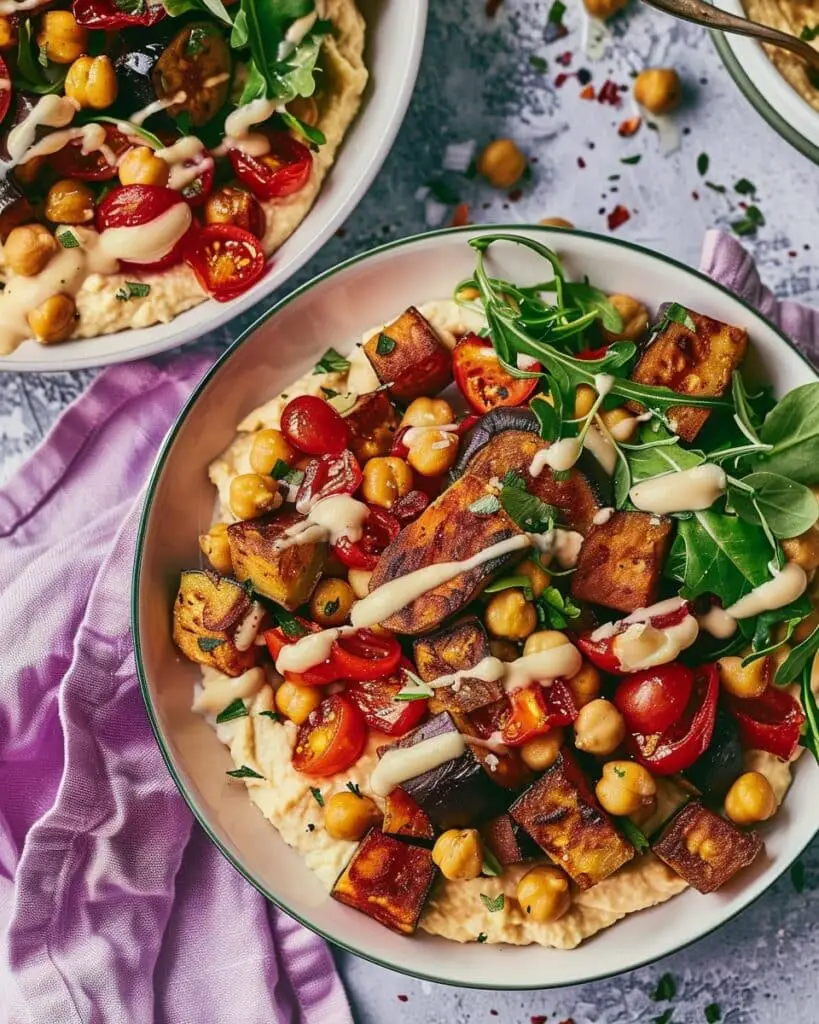 Chickpea-Eggplant Bowls with Tahini
