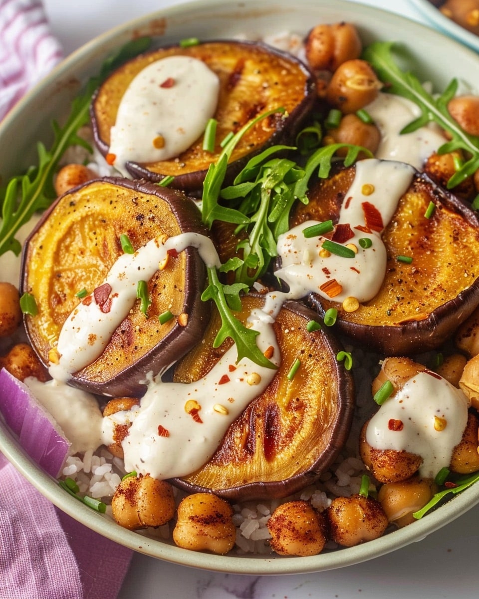 Chickpea-Eggplant Bowls with Tahini