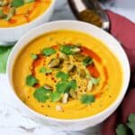 Coconut and Ginger Pumpkin Soup (Dairy Free)