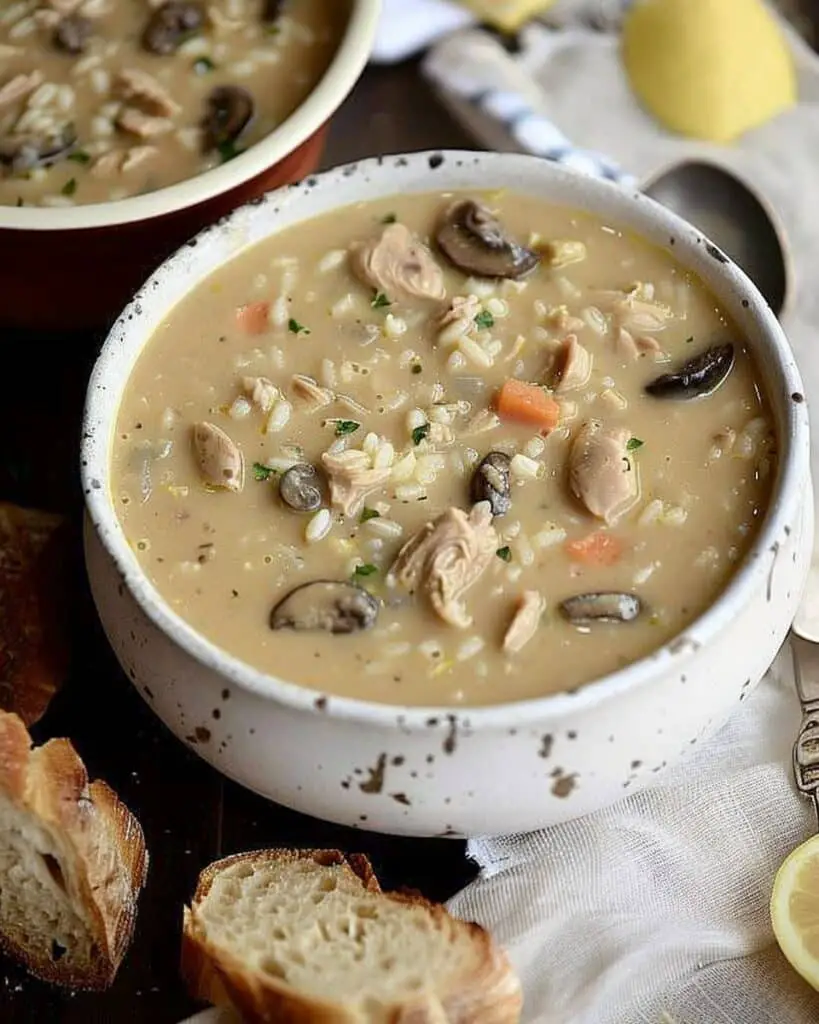 Creamy Chicken Lemon Rice Soup