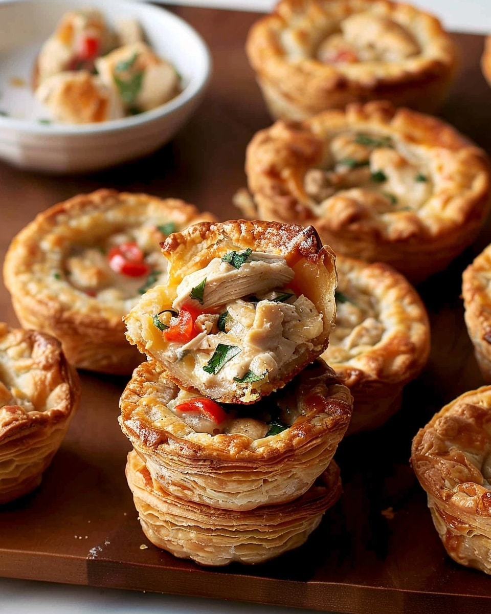 Creamy Mini Chicken Pies with Puff Pastry