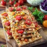 Crisp Roasted Chickpea and Tomato Flatbread