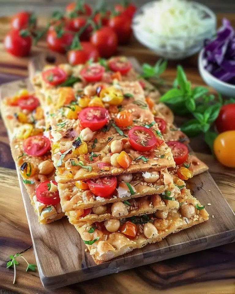 Crisp Roasted Chickpea and Tomato Flatbread