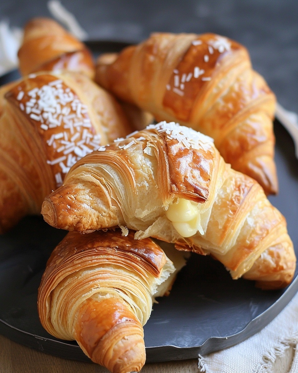 Easy Vanilla Croissants with Custard Filling