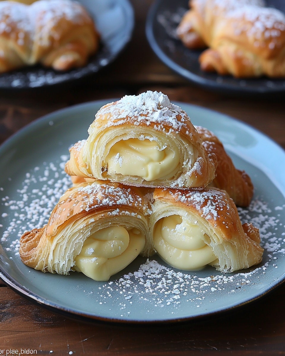Easy Vanilla Croissants with Custard Filling