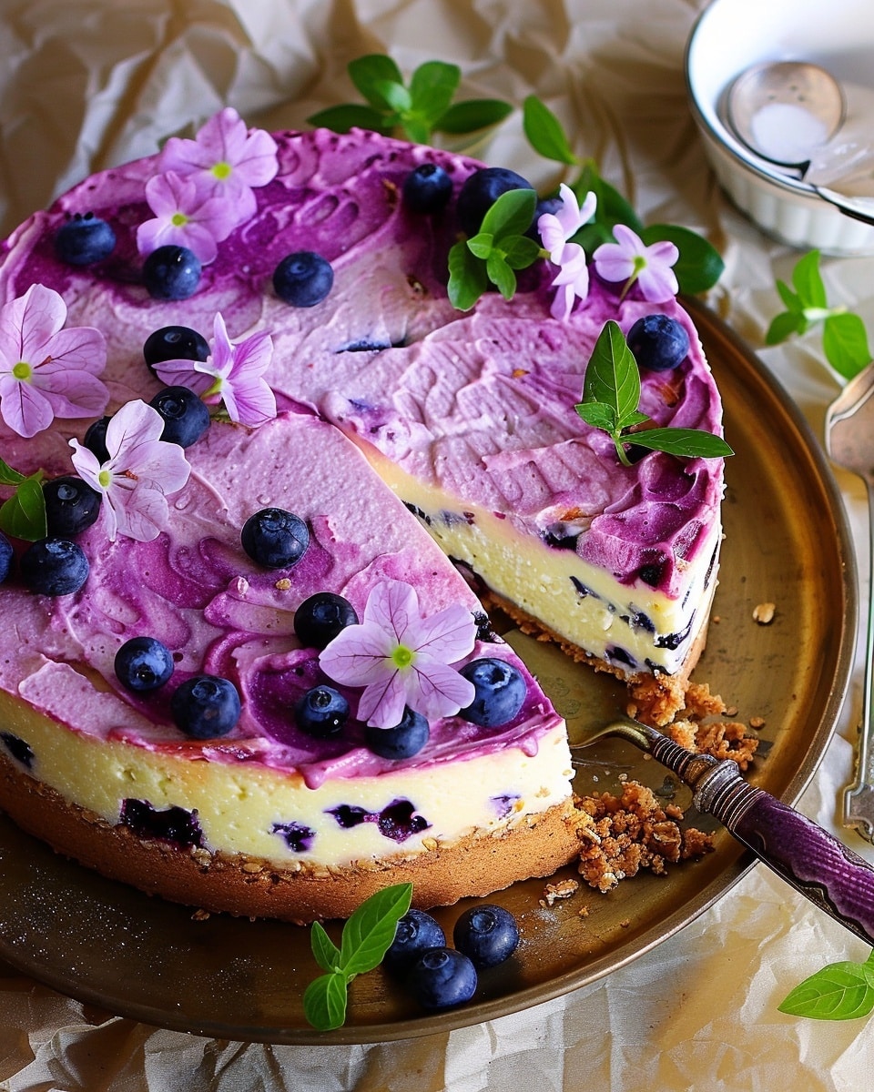 Flourless Blueberry Cottage Cheese Cake with Oatmeal Base