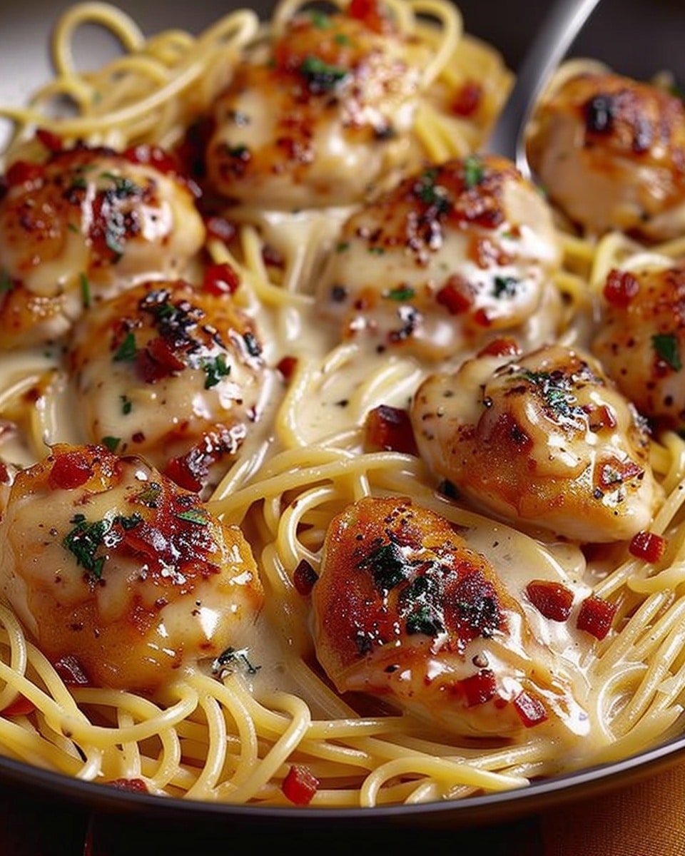 Garlic Butter Chicken Bites with Creamy Parmesan Pasta