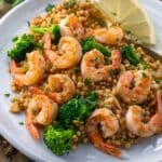 Garlic Butter Shrimp Couscous with Broccoli