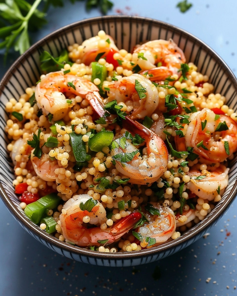 Garlicky Shrimp Couscous Bowls