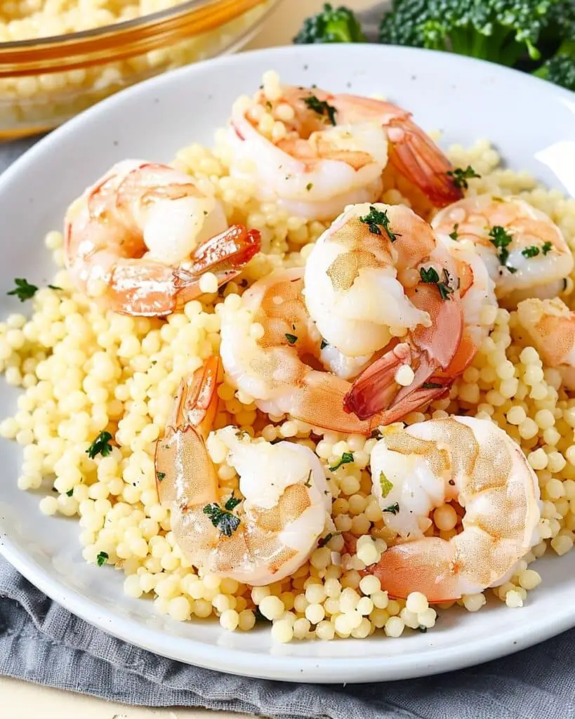 Garlicky Shrimp Couscous Bowls