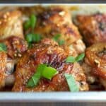 Date Harissa Glazed Chicken Thighs with Tahini Ranch