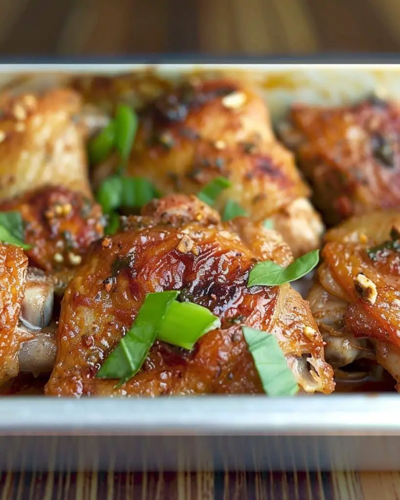 Date Harissa Glazed Chicken Thighs with Tahini Ranch