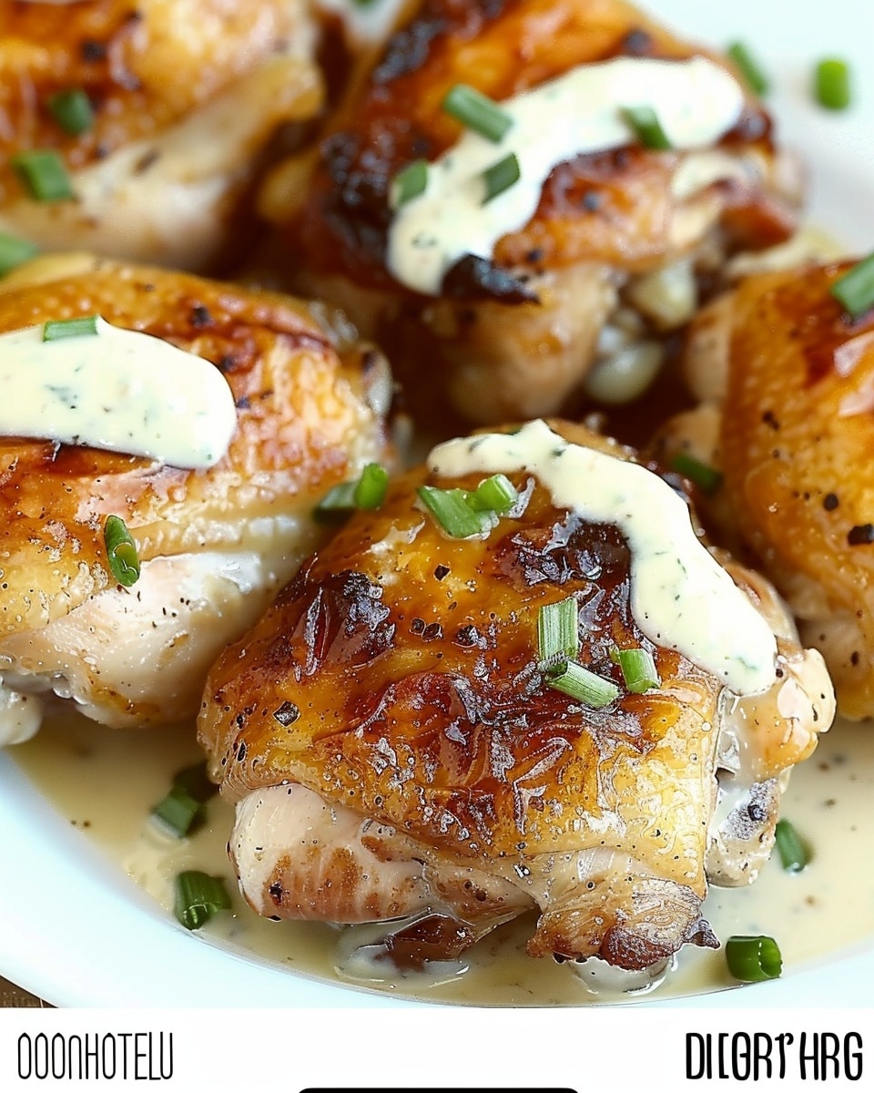 Date Harissa Glazed Chicken Thighs with Tahini Ranch