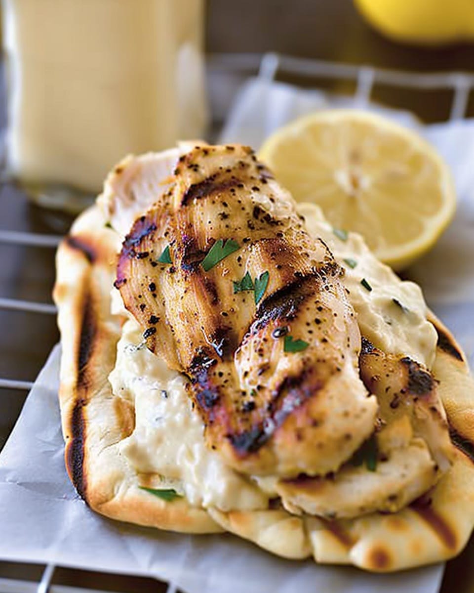 Grilled Lemon Chicken Flatbread Wraps