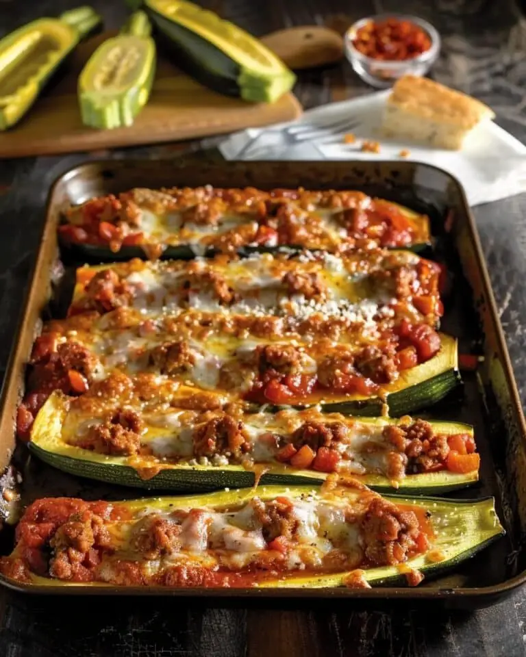 Ground Beef Stuffed Zucchini Boats Recipe