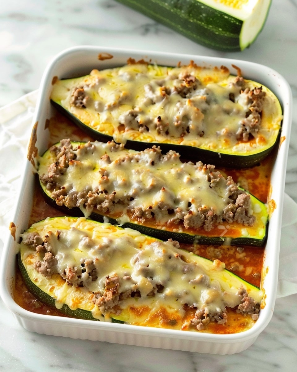 Ground Beef Stuffed Zucchini Boats Recipe