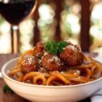 Homemade One Pot Spaghettios and Meatballs