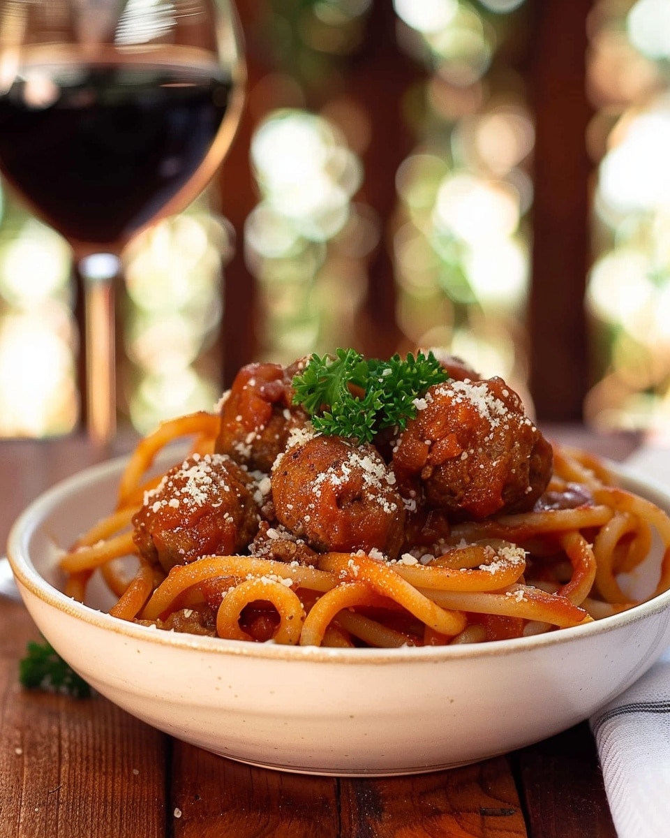 Homemade One Pot Spaghettios and Meatballs