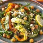 Honey-Roasted Pumpkin with Lemon Chickpeas and Rocket Pesto