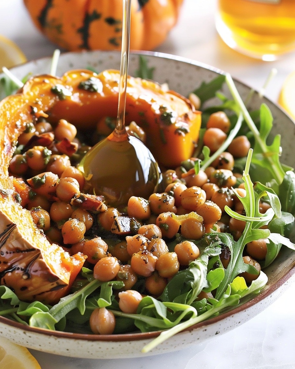 Honey-Roasted Pumpkin with Lemon Chickpeas and Rocket Pesto