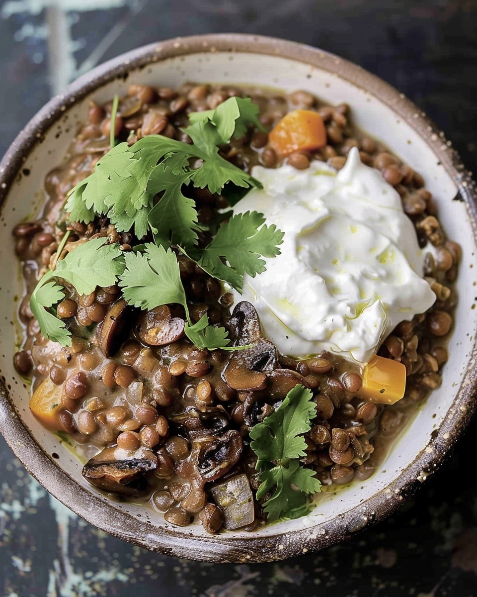 Lentils with Creamy Mushroom Gravy