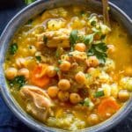 Lemon Chicken Chickpea Soup