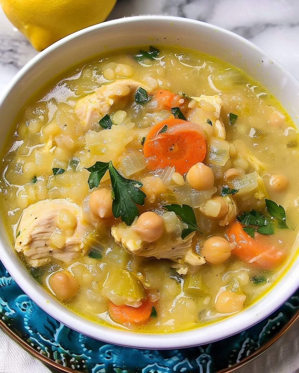 Lemon Chicken Chickpea Soup