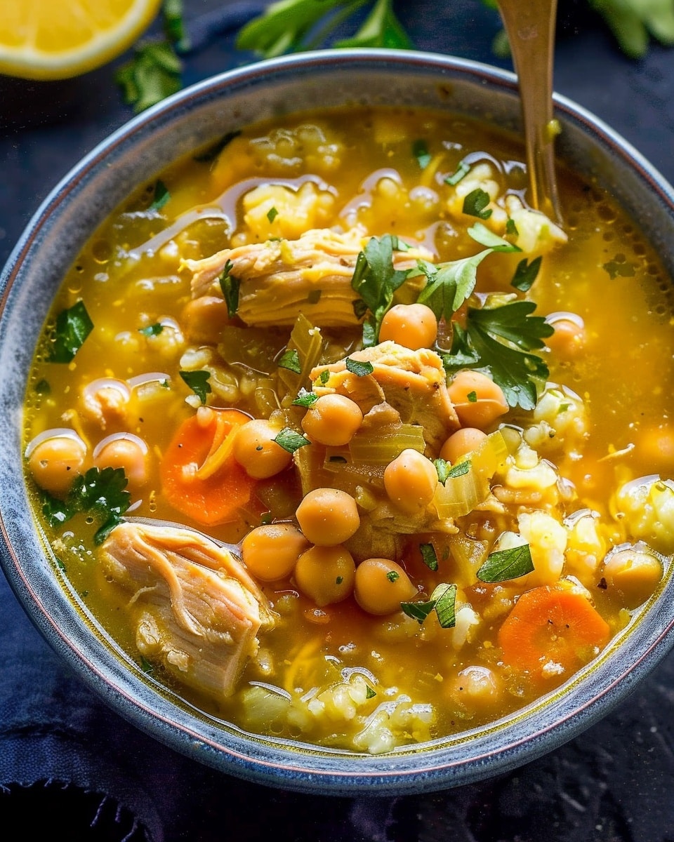 Lemon Chicken Chickpea Soup