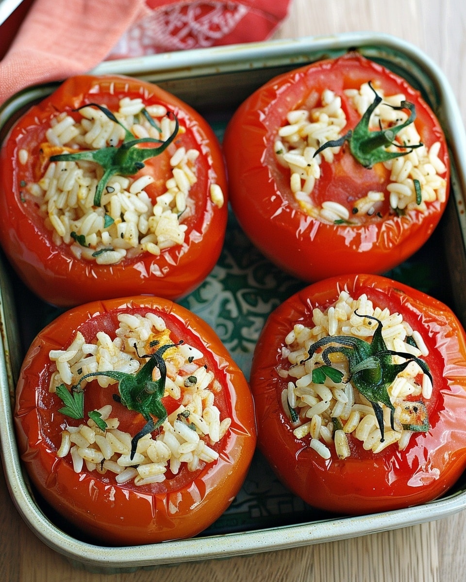 Moroccan Rice Stuffed Tomatoes