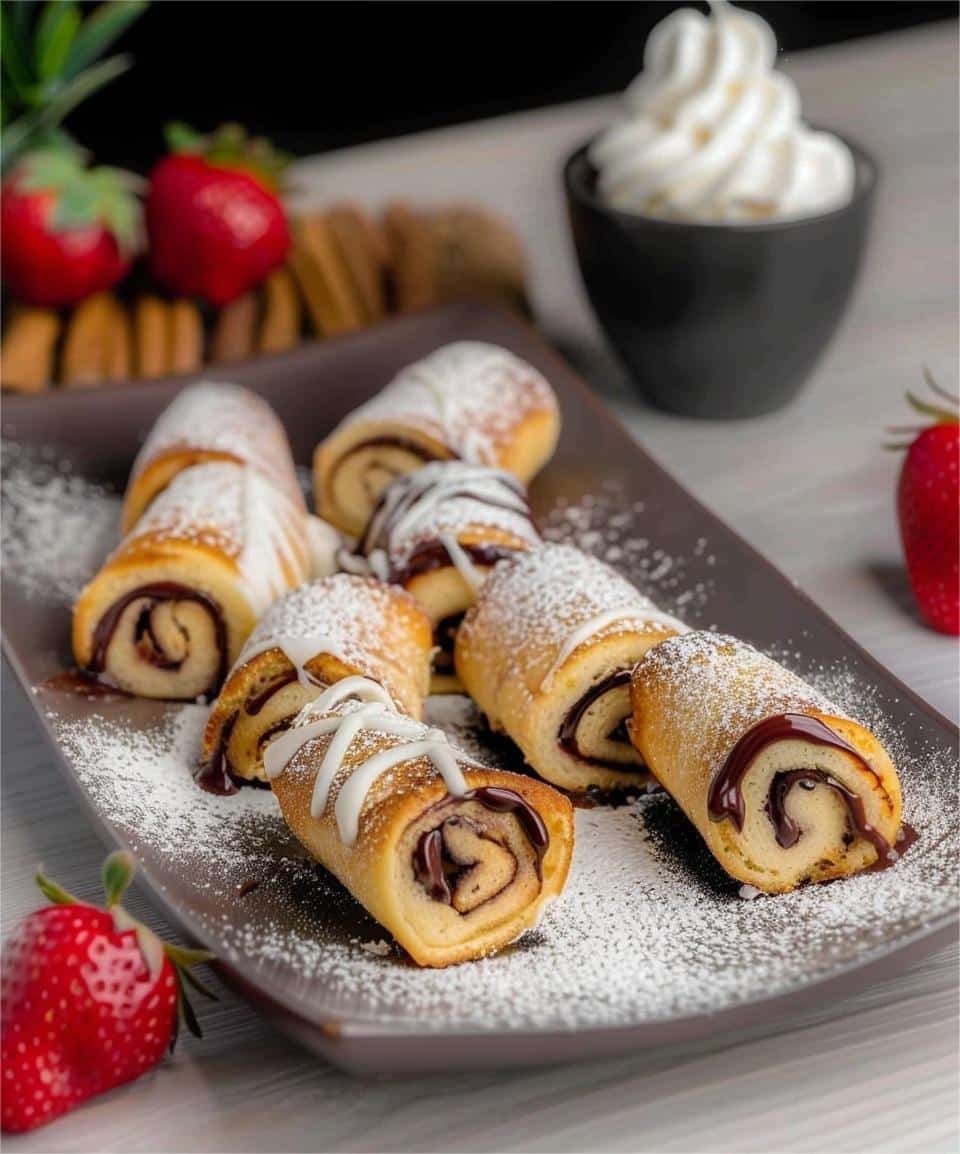 Nutella Stuffed French Toast Roll-Ups