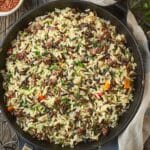 One Skillet Ground Beef and Wild Rice