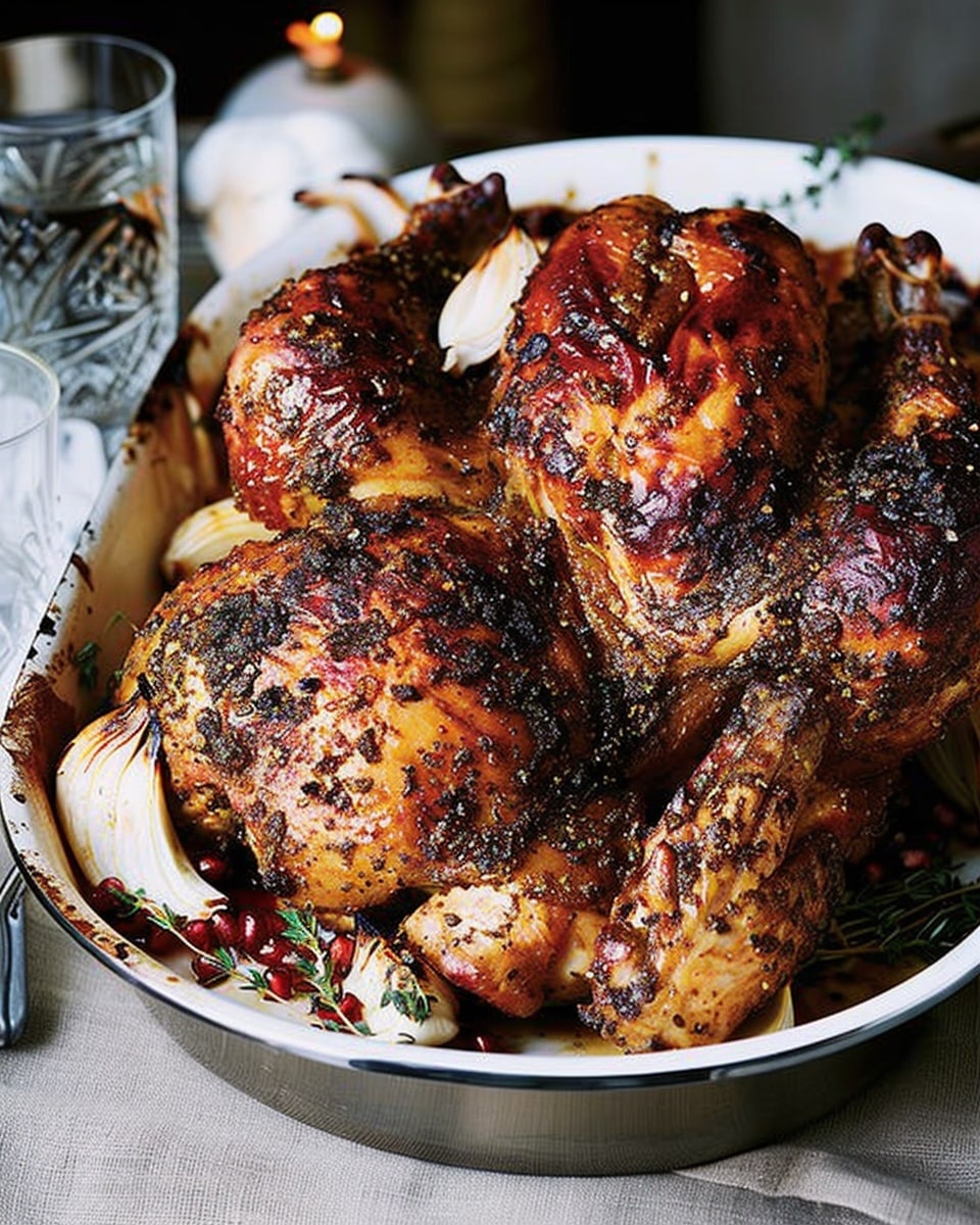 Oven-Roasted Chicken with Sumac, Pomegranate Molasses, Chilli and Sesame Seeds