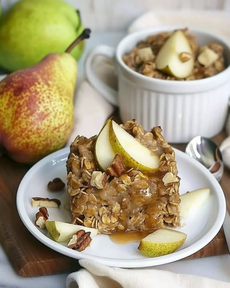 Pear Walnut Baked Oatmeal