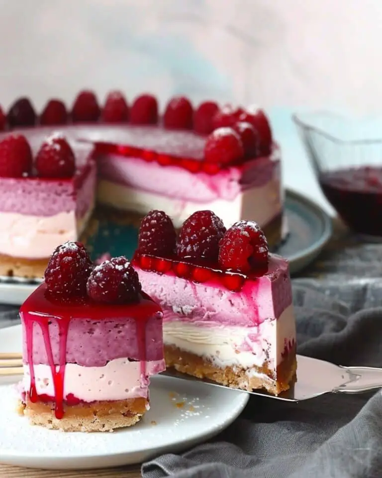Raspberry Ombre Cheesecake Charlotte