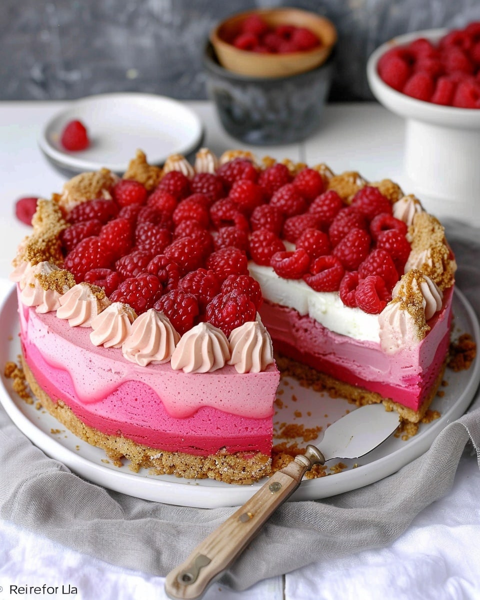 Raspberry Ombre Cheesecake Charlotte