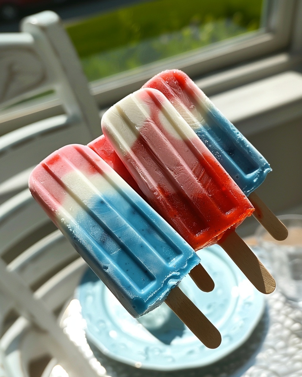 Red, White, and Blue Popsicles