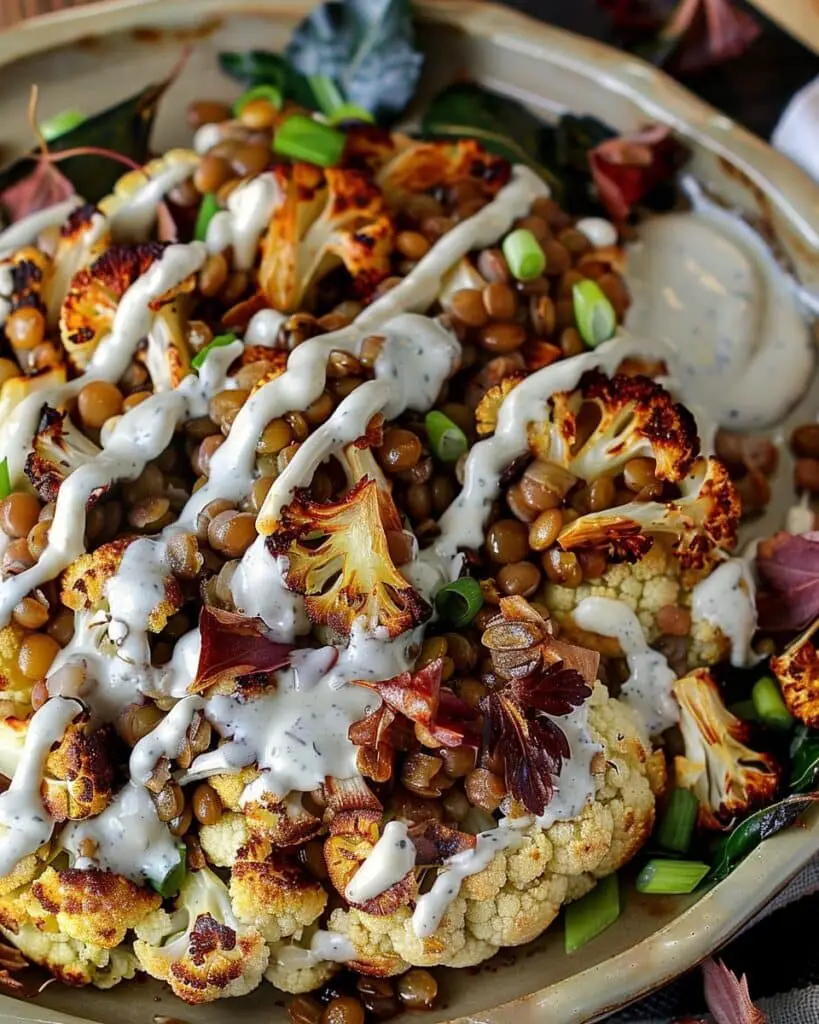 How To Make Roasted Tahini Cauliflower Steak with Lentils