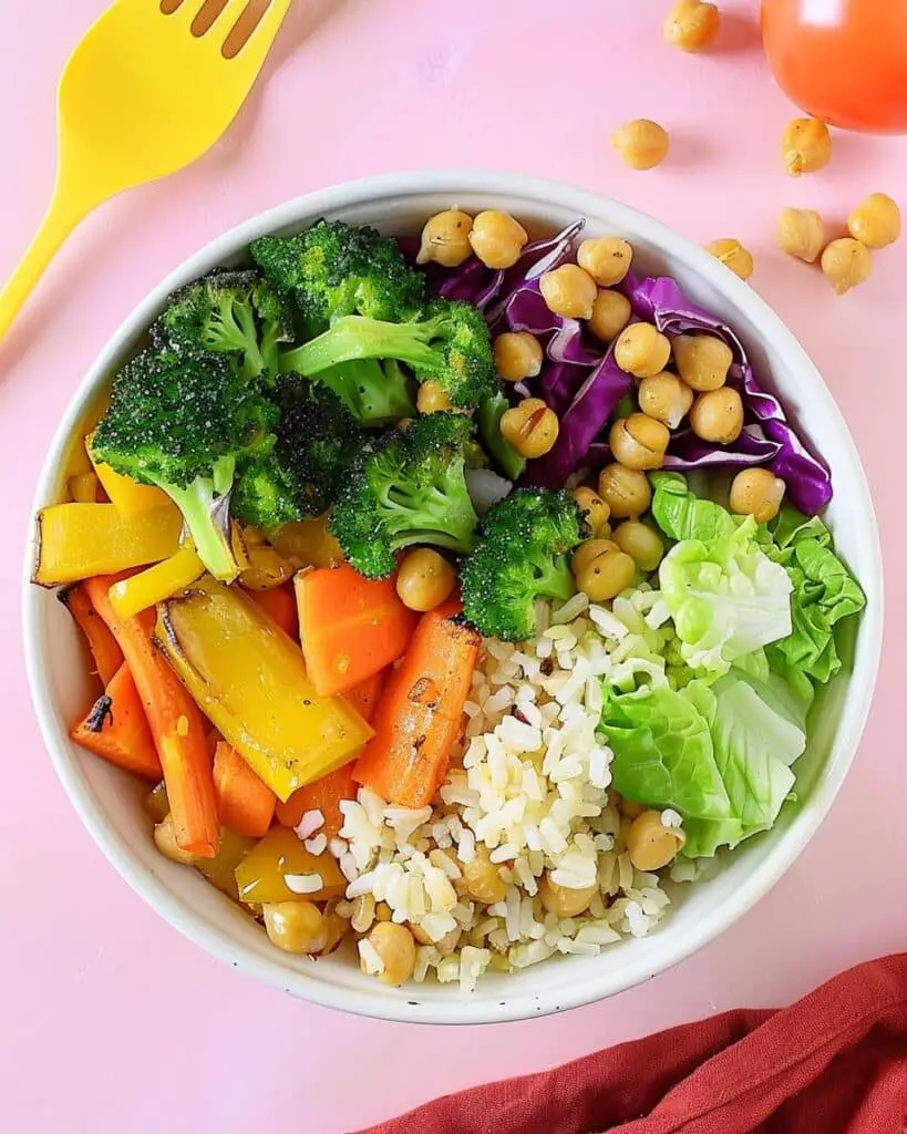 Roasted Vegetables and Chickpeas Bowl