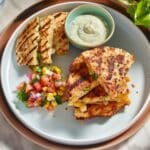 Rotisserie Chicken Quesadillas with Corn Pico de Gallo