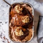 Salted Dark Chocolate Date Boats with Spiced Tahini Caramel