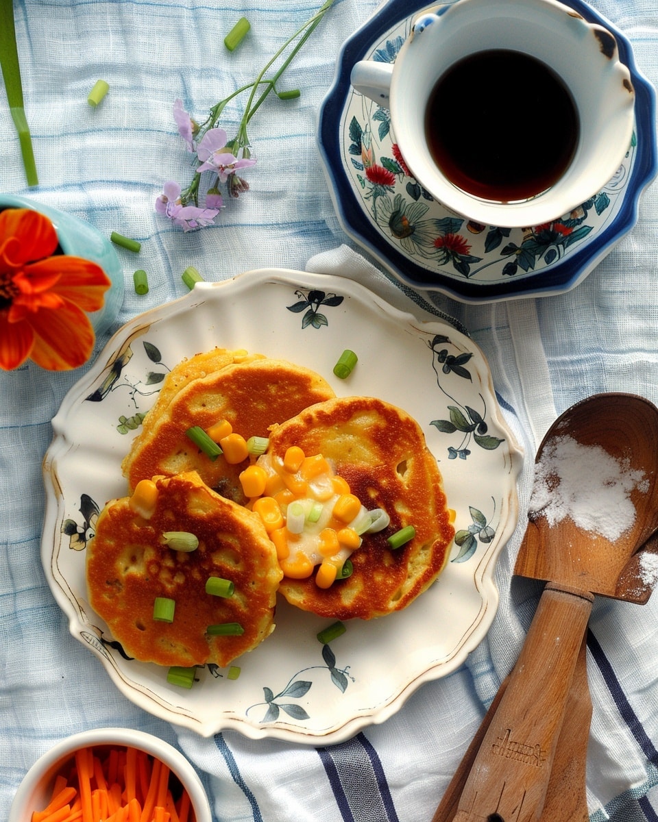 Savory Corn, Cheddar, & Scallion Pancakes