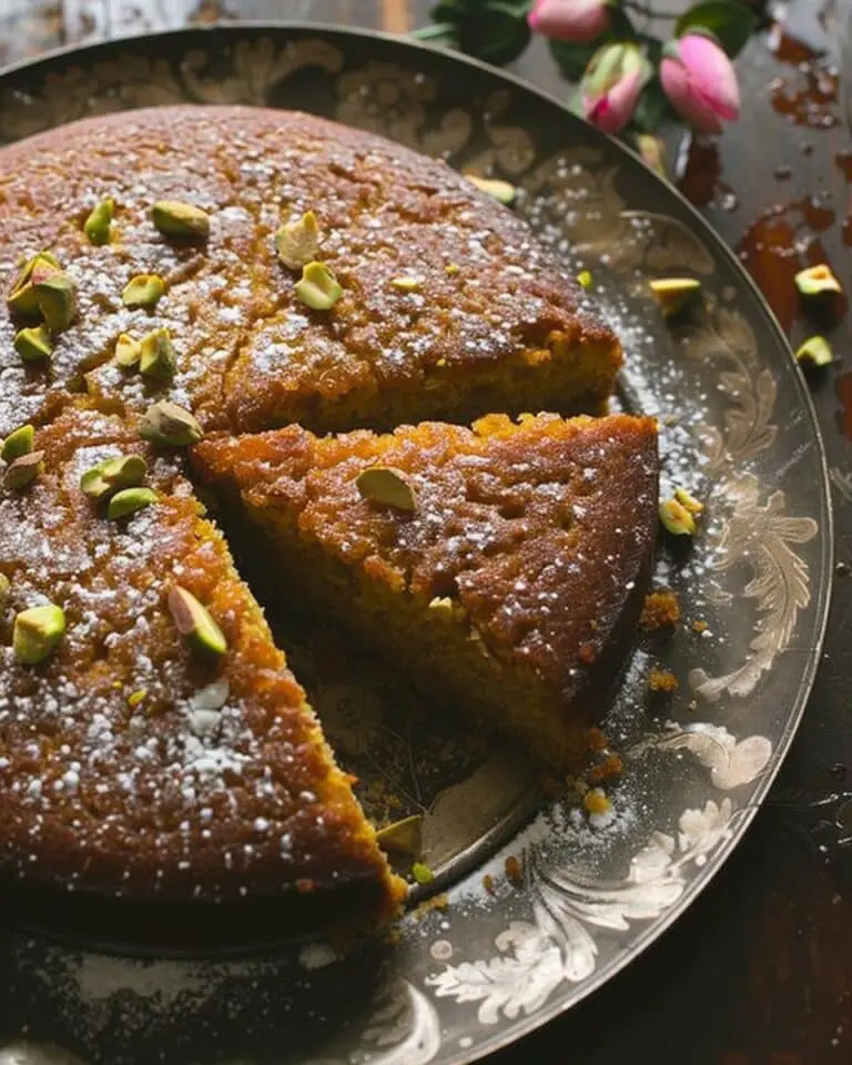Semolina Honey Cake with Pistachios