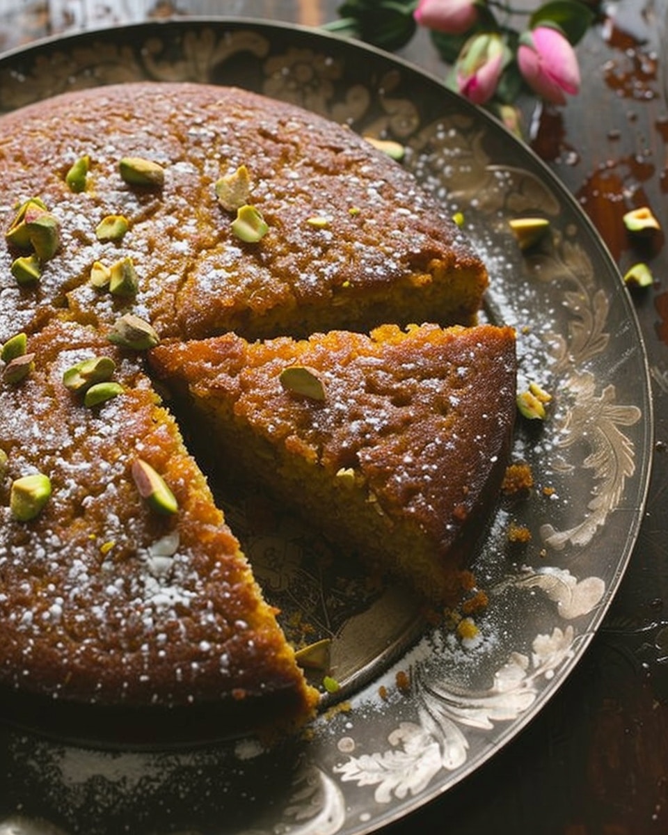 Semolina Honey Cake with Pistachios