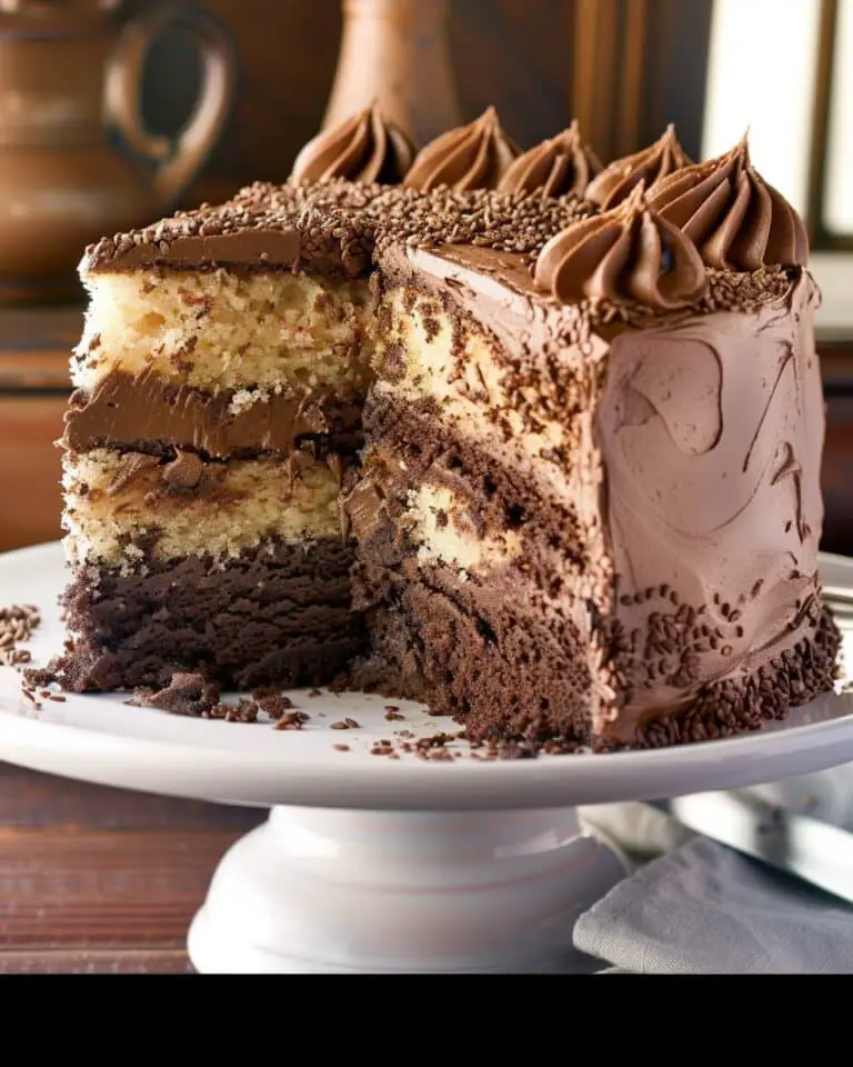 Sesame Chocolate Marbled Cake