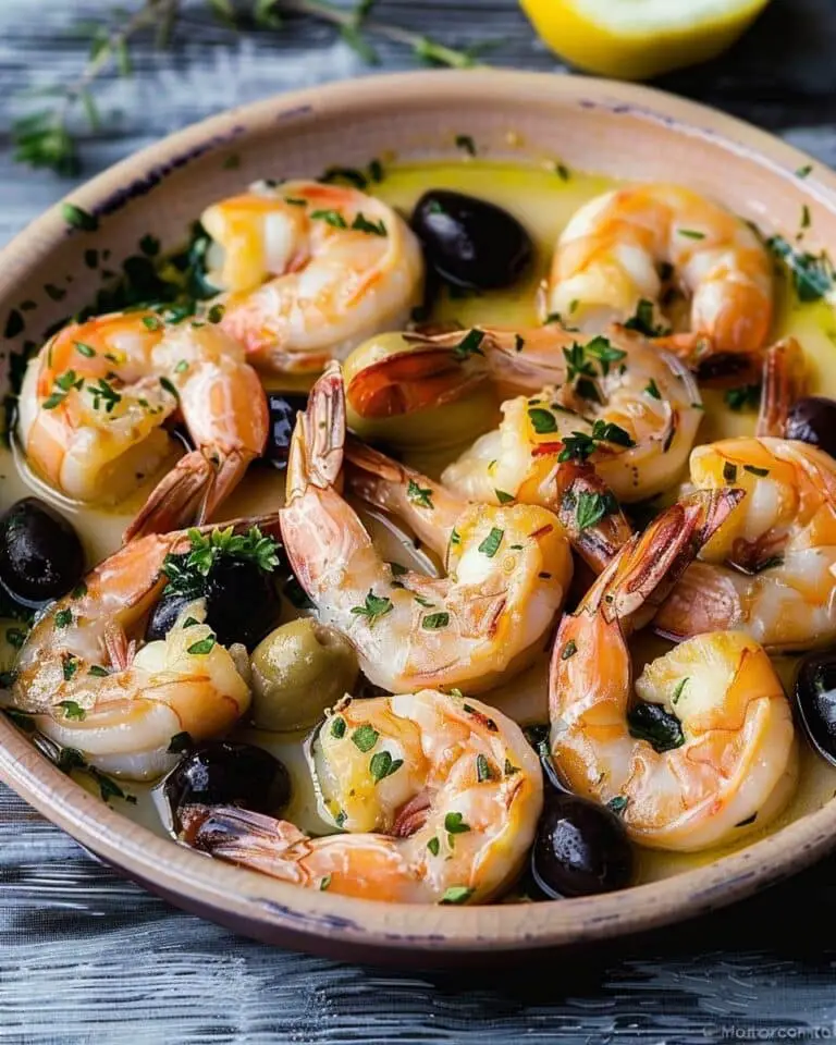 Shrimp in Lemon Sauce with Olives