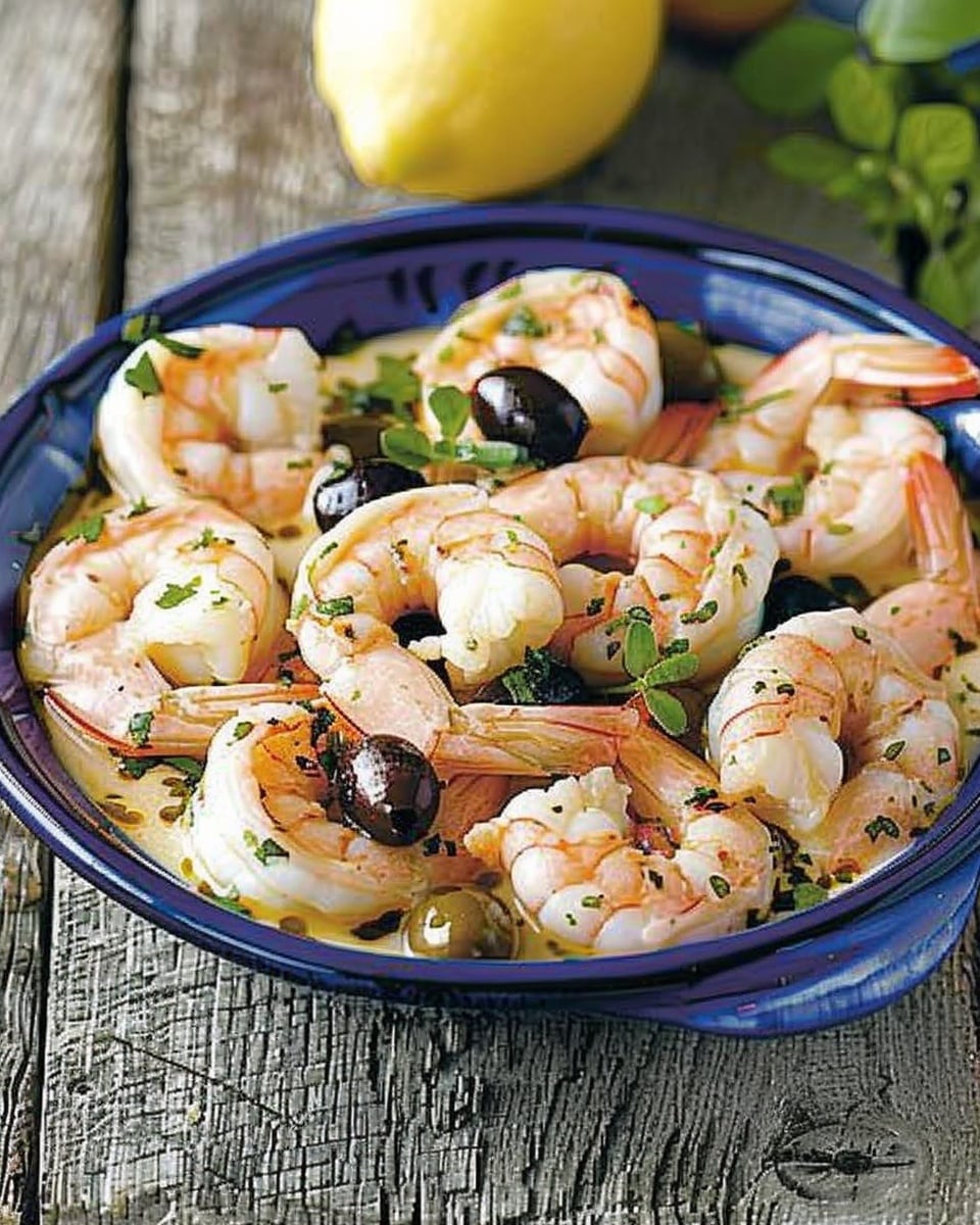 Shrimp in Lemon Sauce with Olives